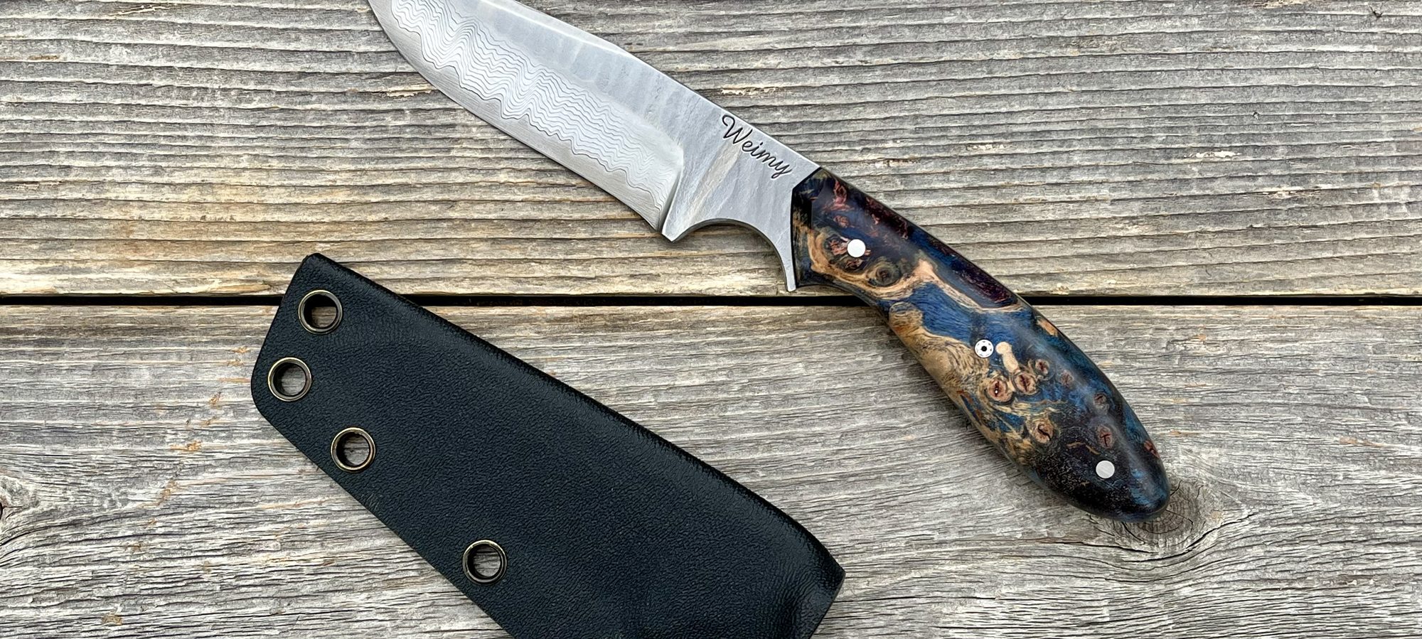 A finished Weimy blade and Kydex sheath