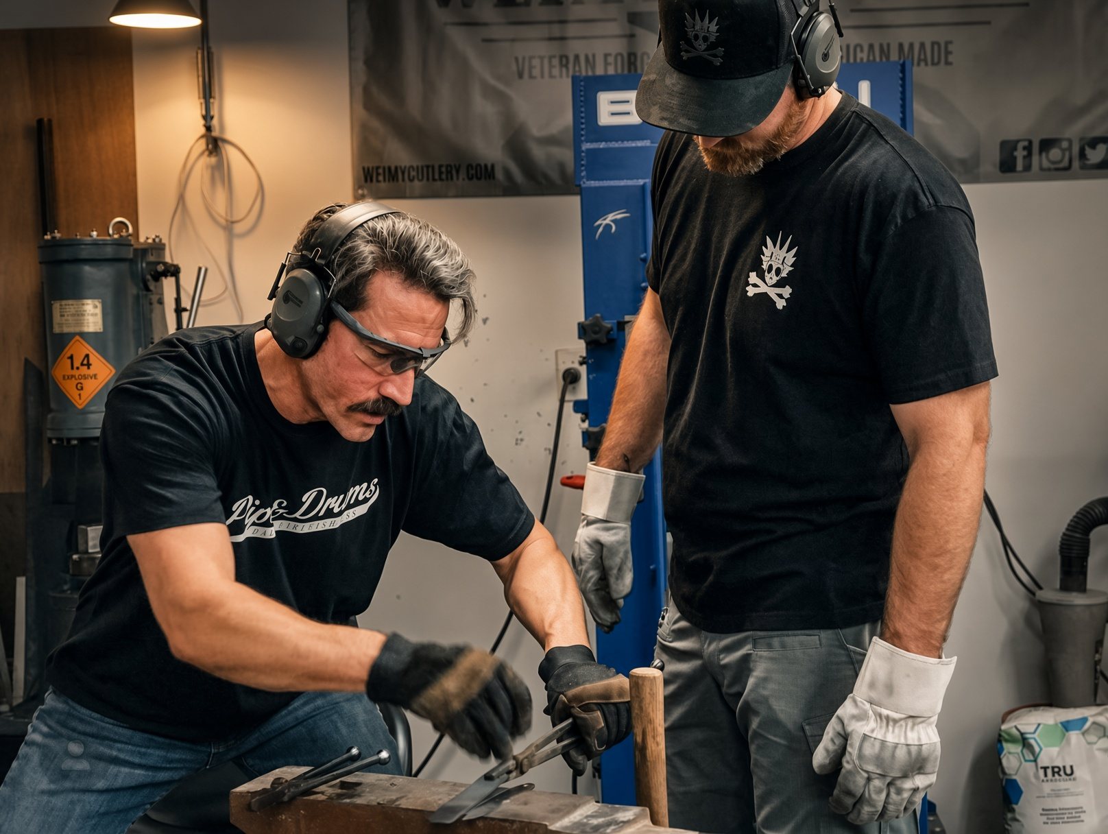 Brendan Weimholt at the anvil